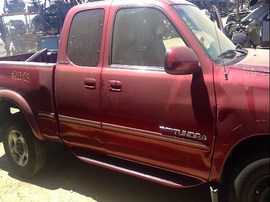 2002 TOYOTA TUNDRA, BURGUNDY, LIMITED, EXTD CAB, 4.7L, AT, 2WD. Z25123